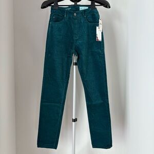Anthropologie Women's Deep Teal Corduroy Pants